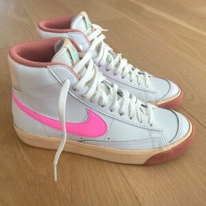 White and Pink Nike Blazers